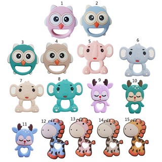 极速Cartoon Animal Owl/Elk/Giraffe/Elephant Silicone Beads B