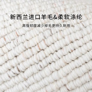 羊毛地毯客厅意式 新品 极简风轻奢高级乳白色新西兰进Y口羊毛混纺