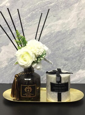 轻奢样板间大理石瓷砖卫浴摆件厕所装饰品卫Q生间展厅浴室柜托盘