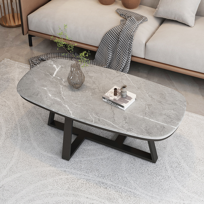 现代岩板茶几小户型客厅家用奶油风长条极简约网红创意式茶几桌子