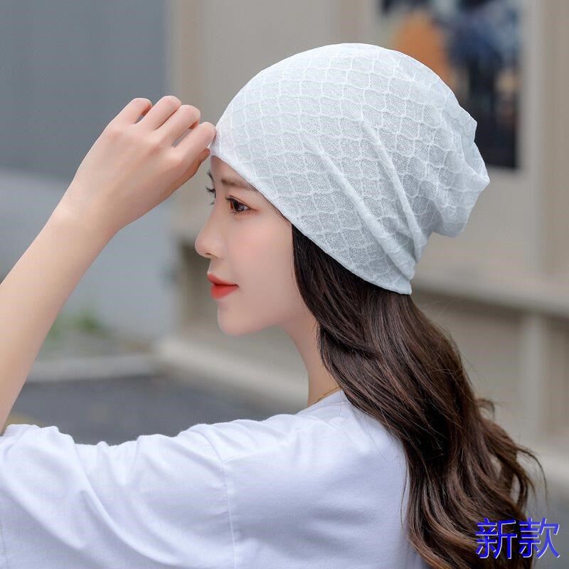 夏天薄款睡帽女款夏保暖套头帽空调季堆堆帽子包头月子帽新款