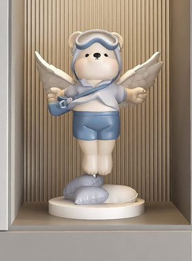 奶油风熊桌面摆件客厅入户玄关电视柜酒柜家居装饰品乔迁生日现货