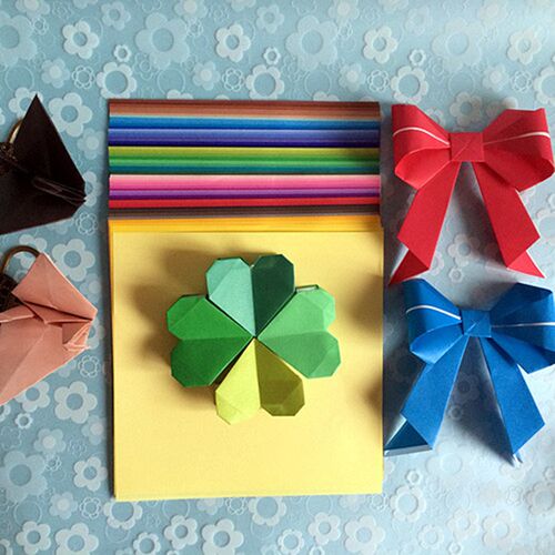 50colors Colored Origami Paper Cranes DIY Handmade Paper Flo
