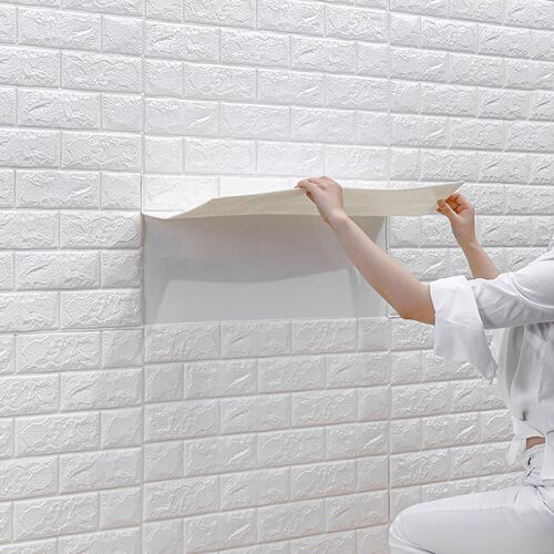 新品3D Brick Wall Stickers Wallpaper Decor Foam Waterproor墙