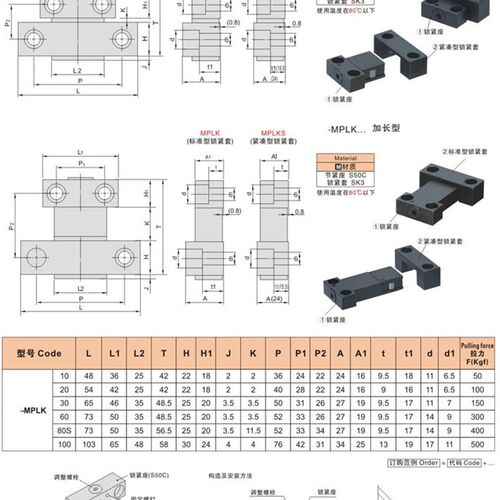 米思米模具锁模扣卡轮式锁模器组件扣机MPLK-20