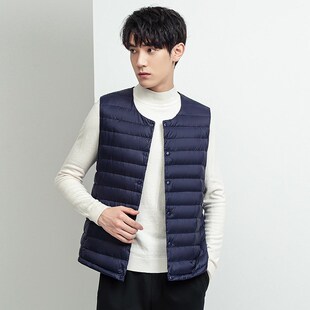 高中生轻薄羽绒内胆马甲男2024冬季校服神器初中学生内穿保暖背心