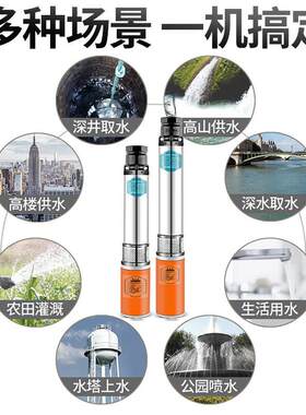 直流深井潜水泵家用井水24V48V72V高扬程深井泵Z电动车抽水