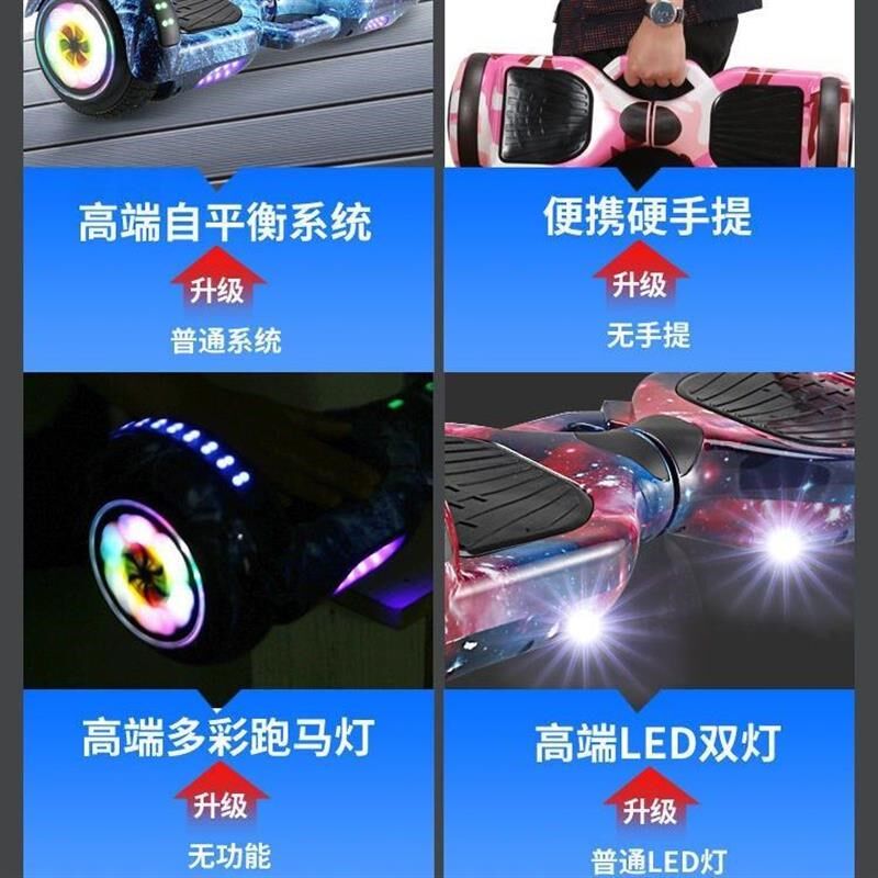 带扶手平衡车儿童6一12电动腿控车大人小孩3一6滑板车儿童双轮8岁