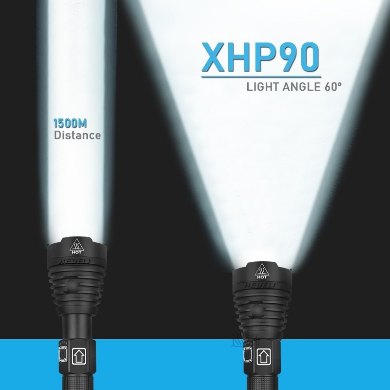 300000 lm xhp90.2 most powerful led flashlight torch usb xhp