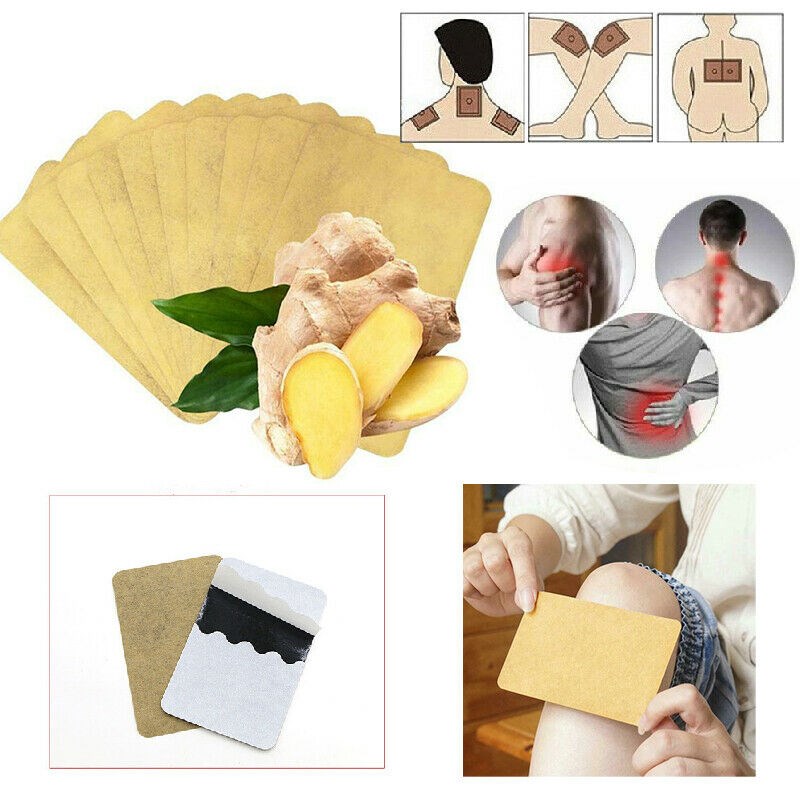 10Pcs Ginger Detox Patch Body Neck Knee Pad Pain Relief Swel