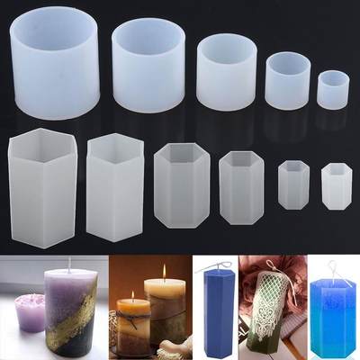 推荐Cylinder Silicone Mold DIY Epoxy Resin Candle Mould Arom