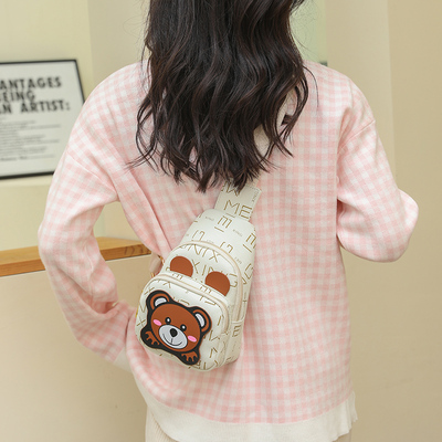 儿童包包女生可爱胸前斜挎包软皮少女孩卡通小包包小型胸包手机包