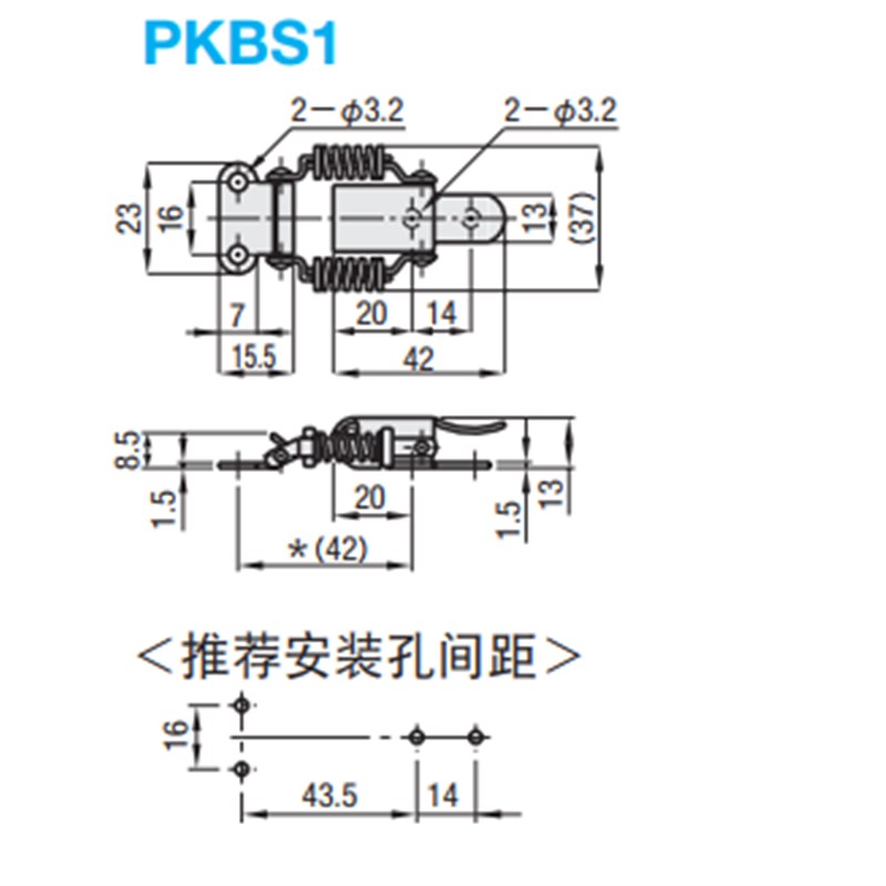 不锈钢弹簧卡PKBSA 搭扣PKBS1/2