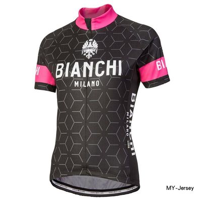 推荐2021新款 Bianchi单车服女款登山车自行车夏季短袖骑行服上衣