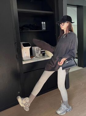 孕妇打底裤子秋冬季款加绒加厚丝袜外穿春秋竖条纹连裤袜子打底袜