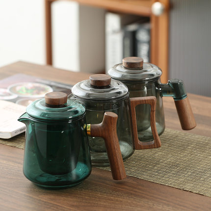 推荐玻璃快客杯木笙玩物旅行茶具套装户外露营便携式茶具茶壶泡茶