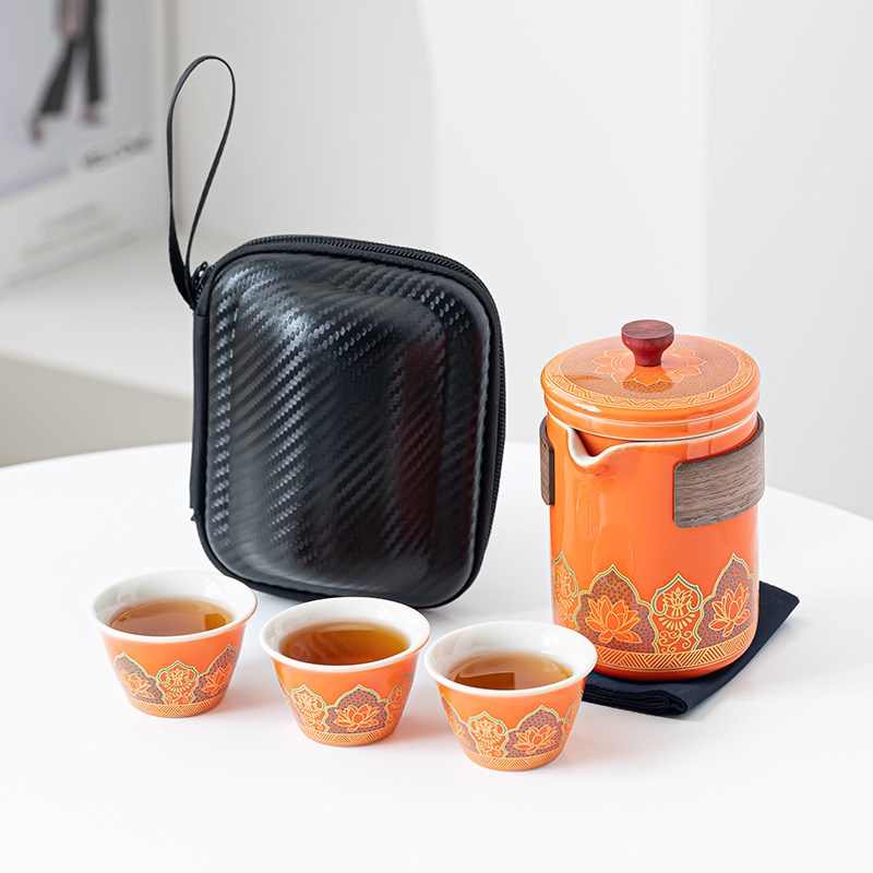 旅行茶具便携式功夫茶具套装户A外泡茶壶露营快客杯公司礼品
