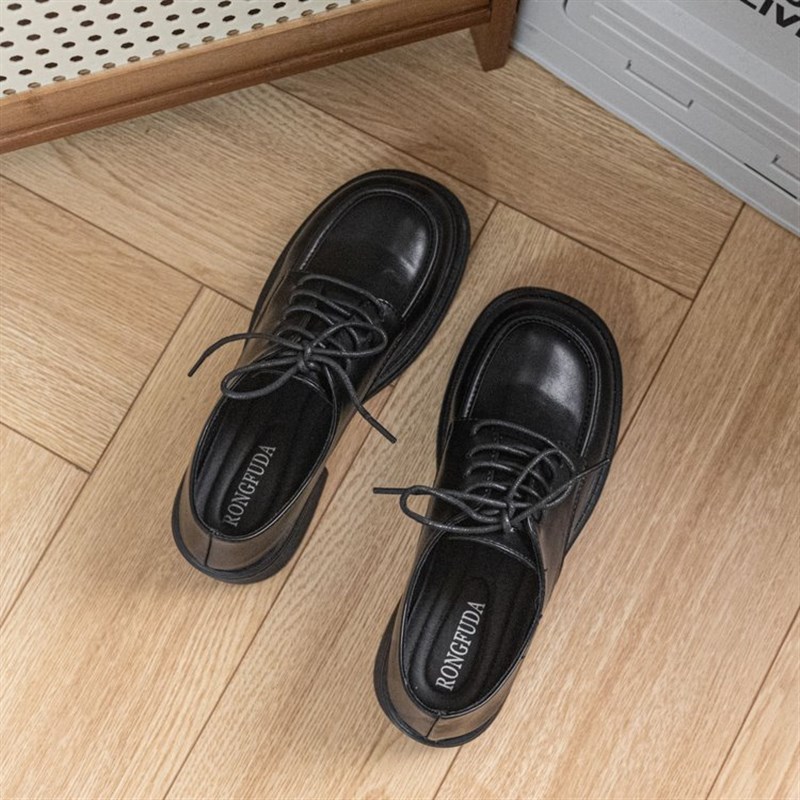 白色小皮鞋女英伦风春秋季软底系带单鞋2024年新款复古学生牛津鞋