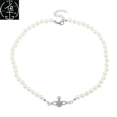 推荐uxury Designer Pearl Necklace Crystal Planet Saturn