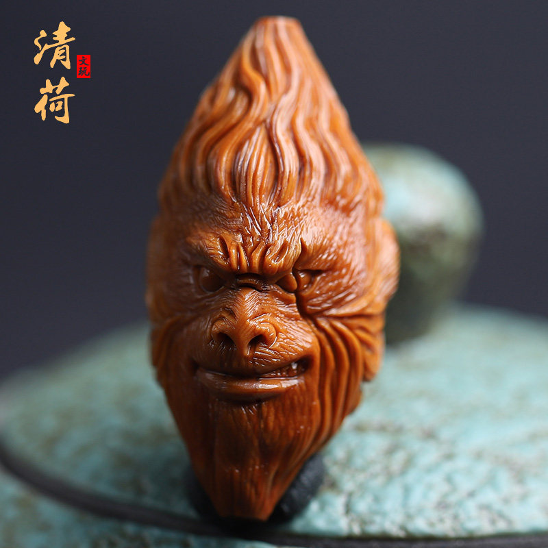 现货橄榄a核雕大师纯手工2.0单颗单籽单粒孙悟空齐天大圣项链斗战
