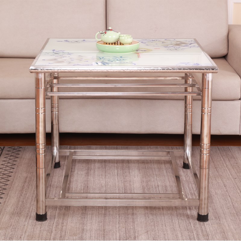 5V不锈钢折叠烤火m桌子吃饭家用简易餐桌方桌烤火炉架子正方形取