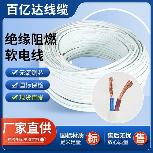 厂家国标RVV2芯2r.5平方插座插排照明家用充电电缆电源线明装