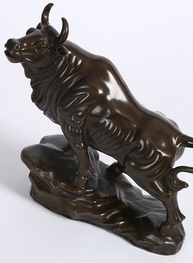 大仕缘全铜工艺品生肖旺市牛家居招财摆件生日开业礼品牛气冲天