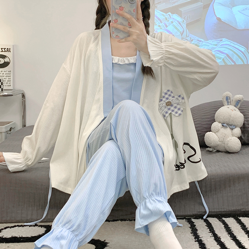 月子服三件套5春秋纯棉产后哺乳衣2怀孕妇睡衣3月份薄款春夏套装4