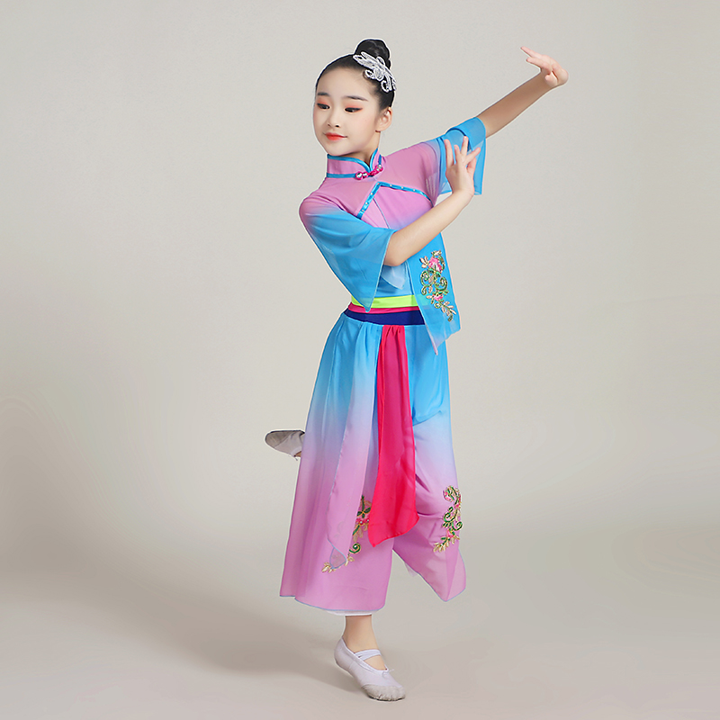 六一儿童古典舞演出服秧歌服现代舞表演服装民族舞蹈服装伞舞新款