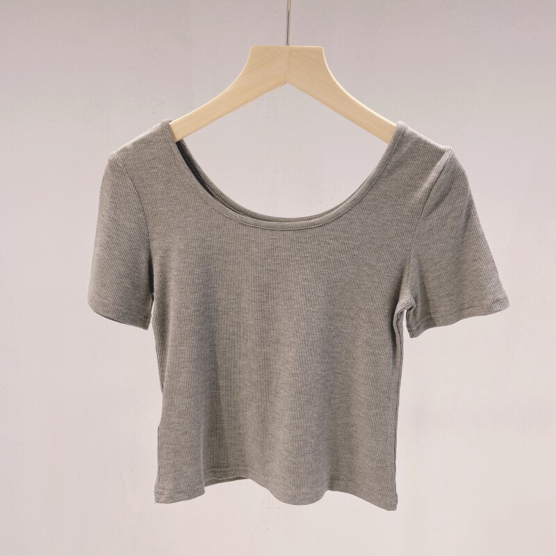 工厂销短款露脐舞蹈服女显瘦紧身C形体上衣现代舞爵士练功服演出