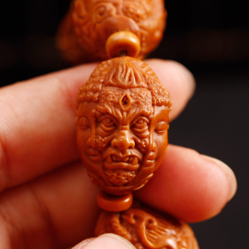 新品南工老油橄榄核手链单核雕刻魔由心生一念之差一念之间橄榄胡