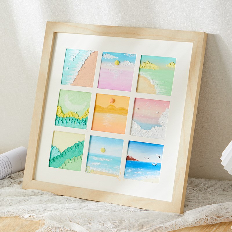 现货油画棒相框10*10cm绘画作品装饰画框DIY框架方形6 8寸4 9