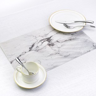 Placemat Mats Marble Mat Table Pattern Stripe 推荐 PVC 2Pcs