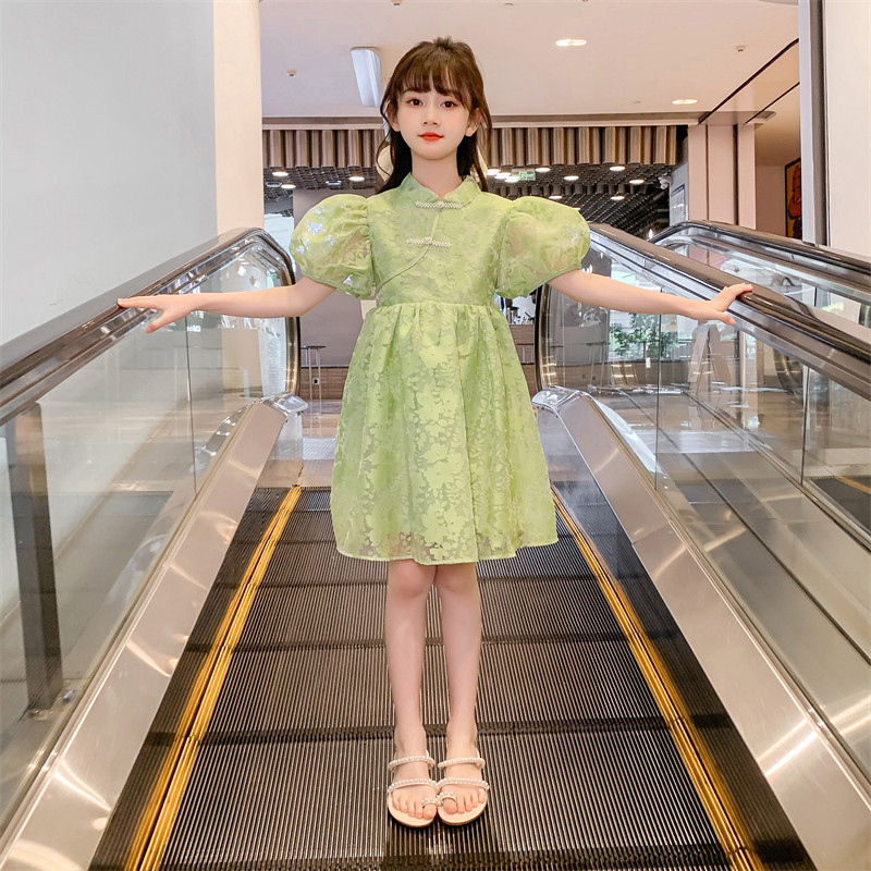 next sara女童旗袍连衣裙2023新款儿童夏装洋气时髦裙子女孩汉服