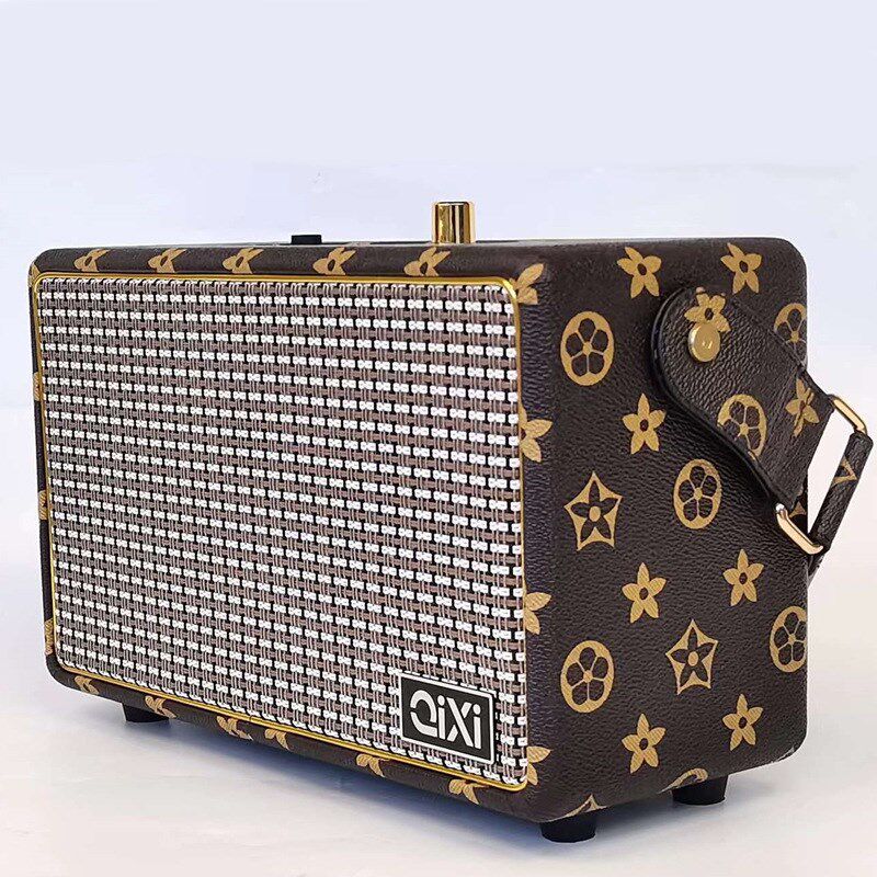 现货SK2025无线大功率蓝牙音箱SK2036复古O皮质创意麦克风桌面音