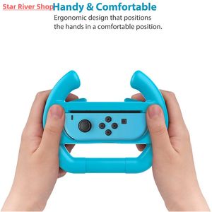 推荐New 2PCS Joycon Controller Grip Racing Steering Wheel Ha