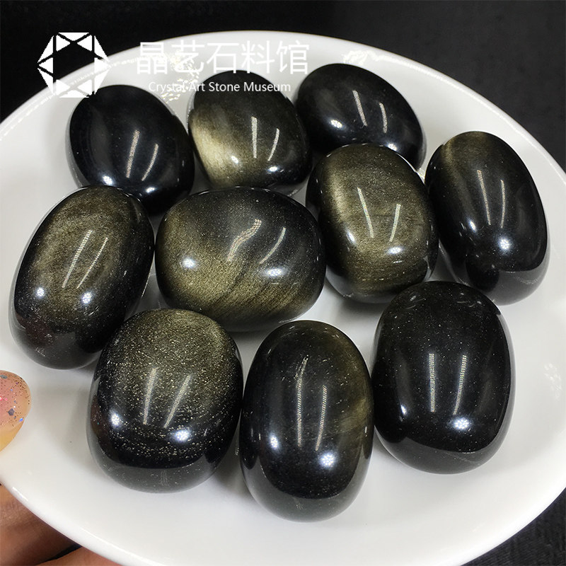 现货天然金曜石原石摆件2-3cm鱼C缸花盆造景装饰石头儿童玩耍科普