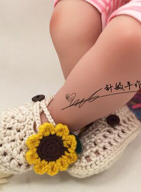 针致手作宝宝鞋 婴儿毛线鞋子手工编织婴儿鞋成品宝宝凉鞋夏季女