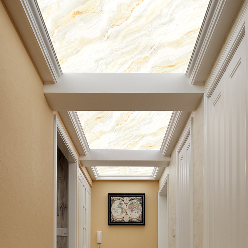 客厅走廊玻璃悬吊式天花板压克力板灯板过道天花装修造型理石纹透,基础建材,亚克力板,淘宝优惠券,粉丝福利购,淘宝优惠卷