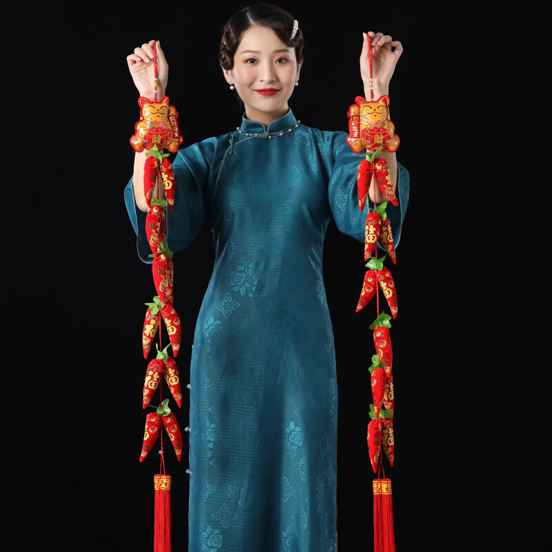 新年春节过年2022装饰用品辣椒串鞭炮串挂件挂饰乔迁新居场景布置