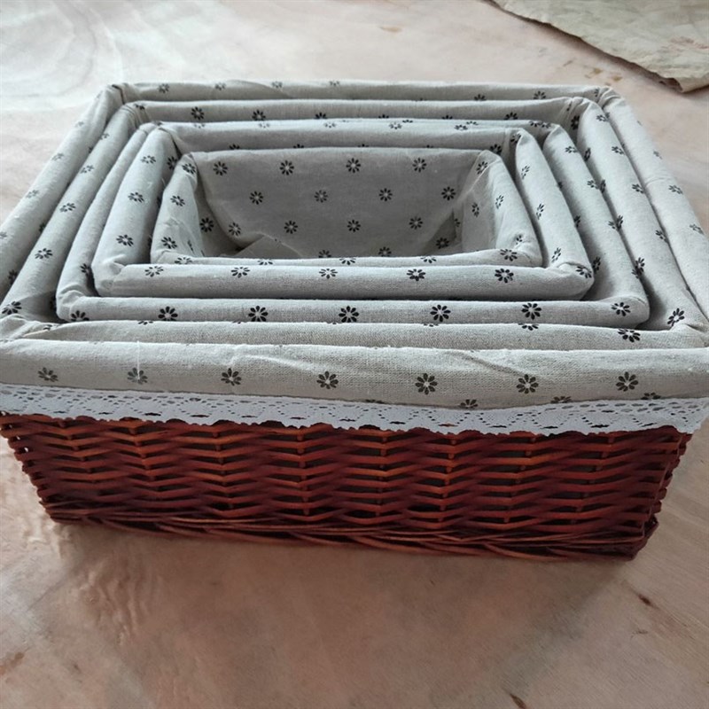 4 Sizes Handmade Rattan Storage Baskets Household Items Snac