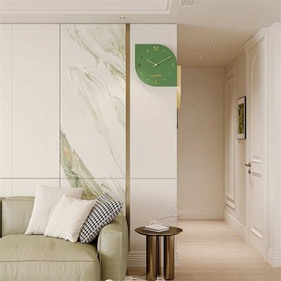 新款钟表挂钟客厅大气现代简约客厅双面家用转角时钟餐厅挂墙挂表