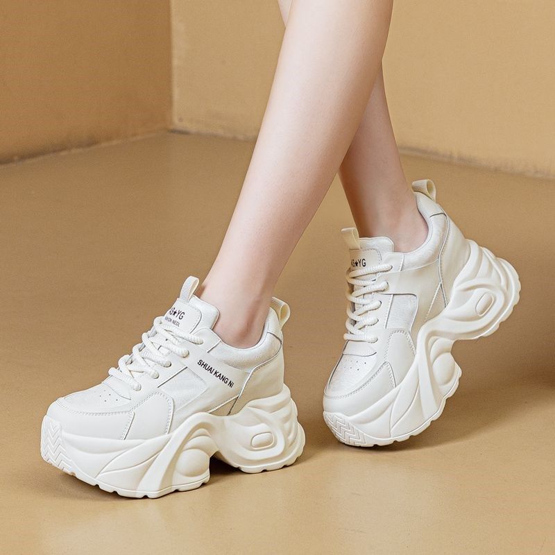 2024秋冬新款真皮百搭小个子内增高8.5CM轻奢老爹鞋女潮厚底松糕,女鞋,老爹鞋,淘宝优惠券,粉丝福利购,淘宝优惠卷