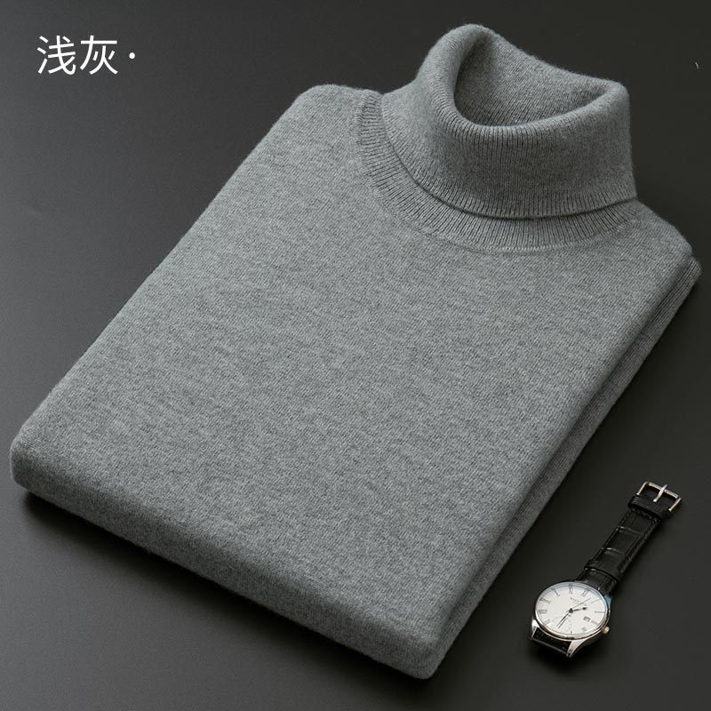 推荐Cashmere Cotton Blend Turtleneck Men Pullovers 2022 Autu