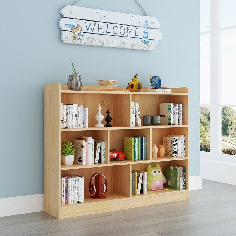 8V书柜儿童书架格子柜置物架实木落F地教室学生收纳柜简约组合柜,住宅家具,书架,淘宝优惠券,粉丝福利购,淘宝优惠卷