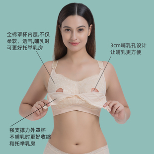 大胸大罩杯浦哺乳内衣女孕妇怀孕期产后月子喂奶文胸罩聚拢防下垂