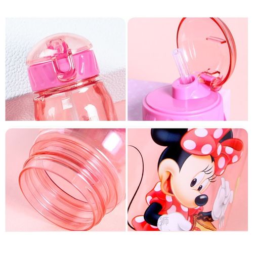 Kids Water Bottles Mickey Minnie Mouse Cartoon Cups with Str