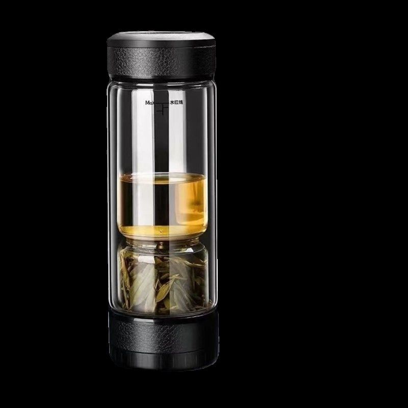 茶水分离玻璃杯双层商务男女士泡茶杯可拆卸旋转分离茶道水杯,餐饮具,玻璃杯,淘宝优惠券,粉丝福利购,淘宝优惠卷