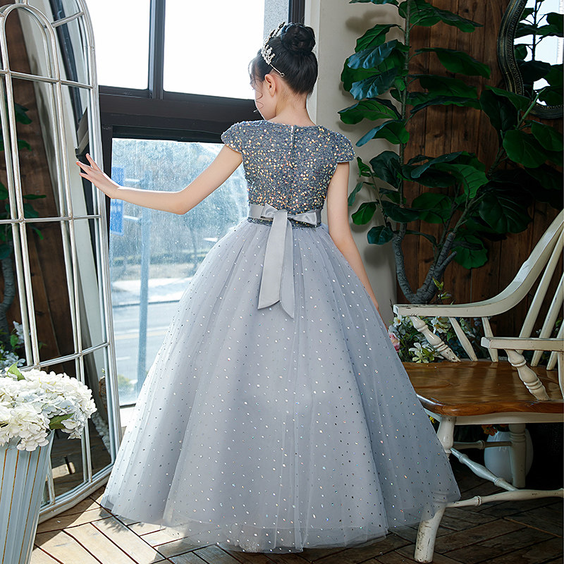 儿童礼服小主持女童公主裙高档小女孩亮片灰色钢琴演出生日晚礼服,童装/婴儿装/亲子装,儿童礼服,淘宝优惠券,粉丝福利购,淘宝优惠卷
