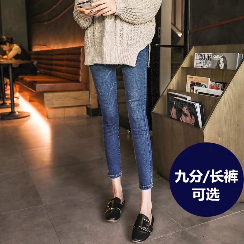 香港大码牛仔裤女胖mm高腰裤子2023新款夏季显瘦小脚紧身九分裤潮